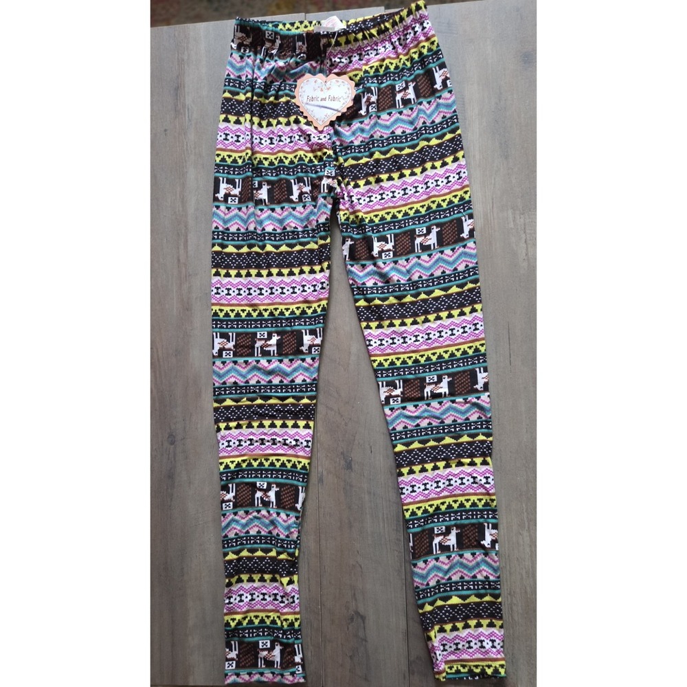 Fabric & Fabric Aztec Print Jacquard Knit Pattern Leggings- One Size- NWT